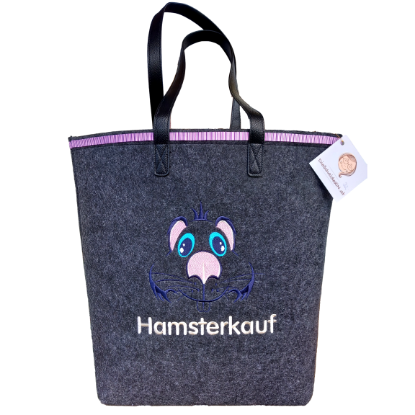 Picture of Filz-Tasche "Hamsterkauf", dunkelgrau