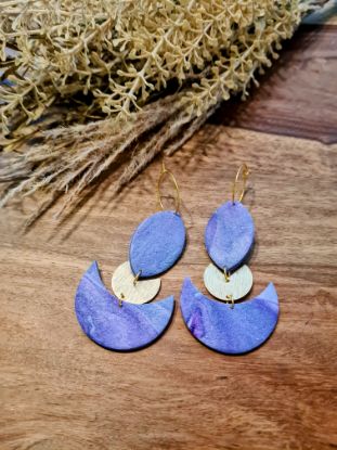 Picture of Statement Ohrringe 💜 Polymer Clay - Halbmond